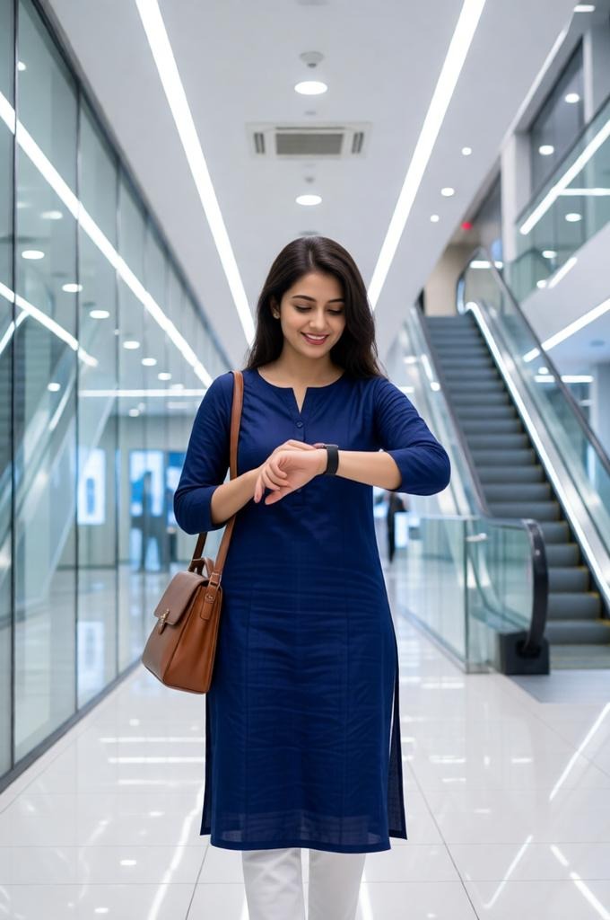 Indian Corporate Portrait: Woman in Indigo Kurti