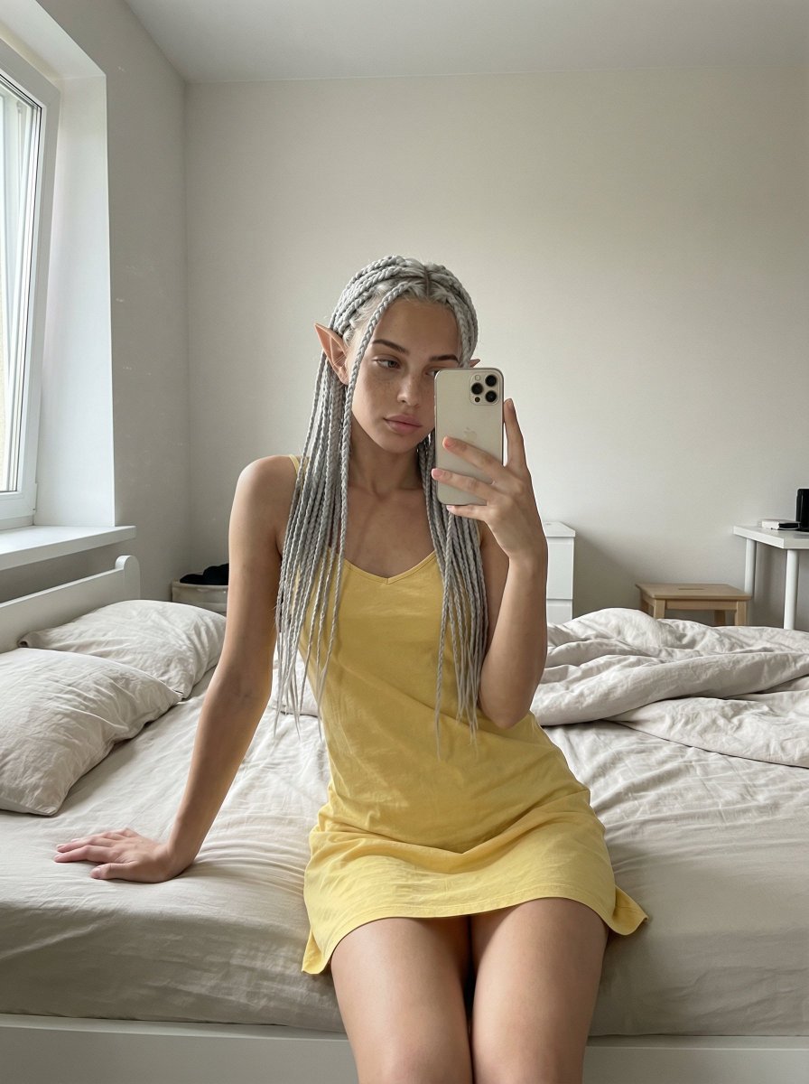 iPhone Bedroom Selfie Simulation Prompt
