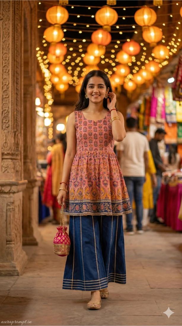Jaipur Night Bazaar Portrait Prompt