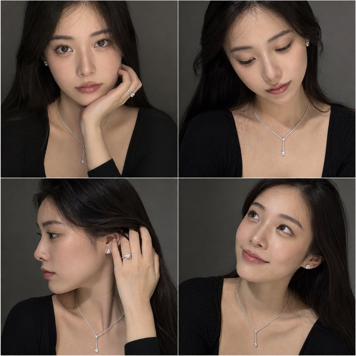 Luxury Diamond Jewelry Portrait Grid - 2x2