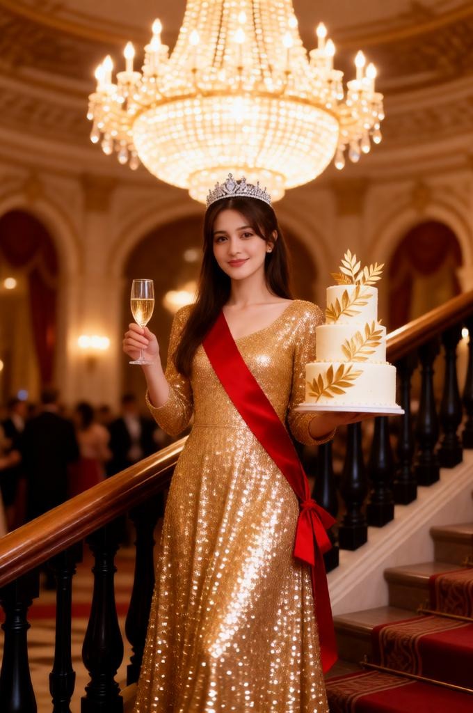 Majestic Ballroom Portrait – Royal Gown & Crown