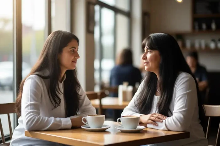 Mother & Daughter Café Portrait AI Photo Prompt