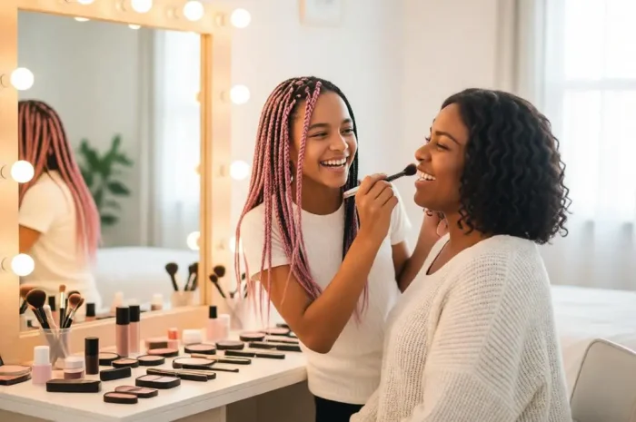 Mother Daughter Makeup Fun AI Photo Prompt