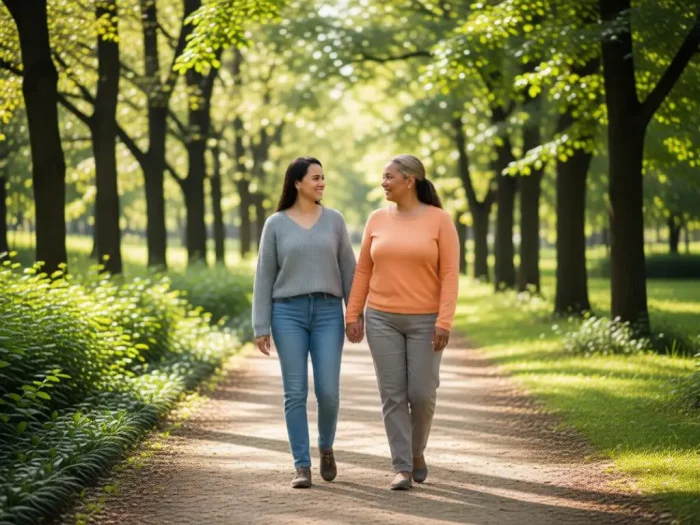 Mother & Daughter Park Walk AI Photo Prompt