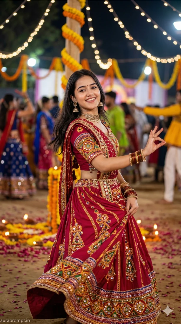 Navratri 2026 Garba Night AI Portrait