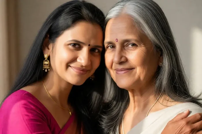 Realistic Mother Daughter Emotional Moment Photo