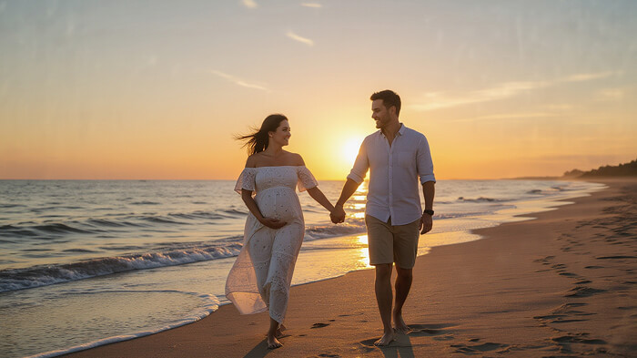 Stunning Beach Maternity Photo Shoot Ideas