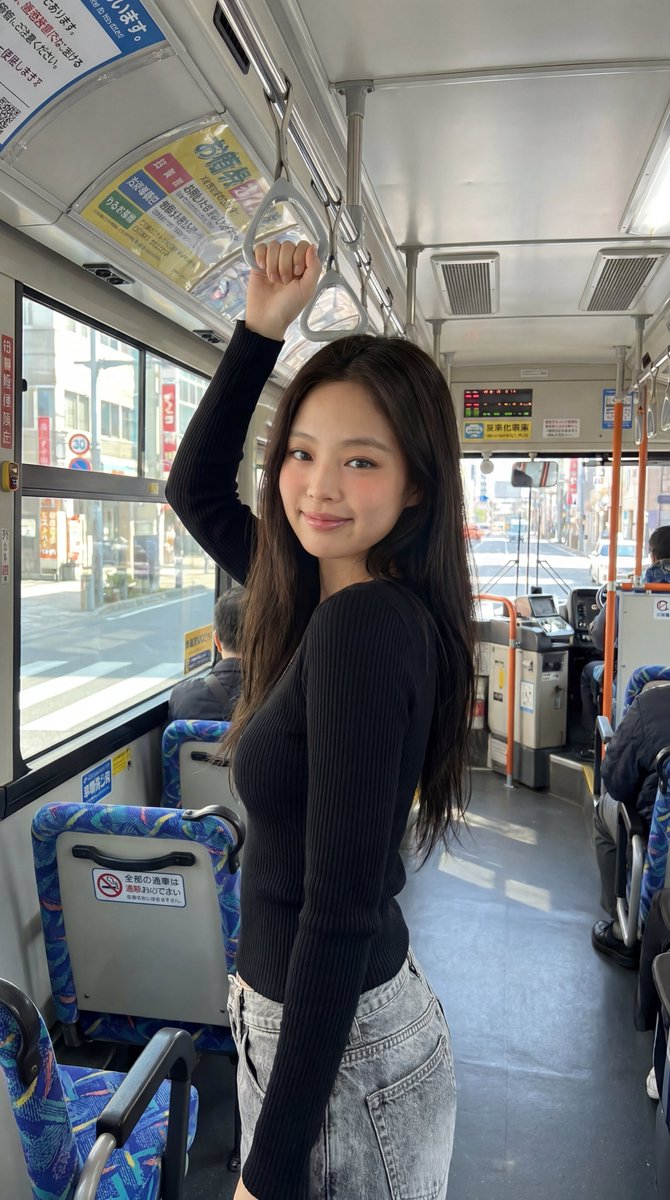 Ultra-Realistic Korean Girl on Japanese City Bus