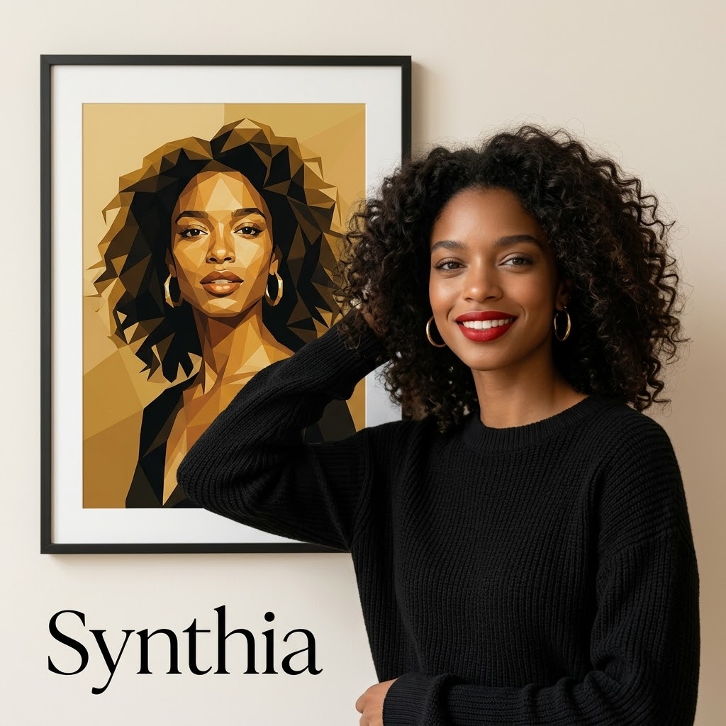 Ultra-Realistic Studio Portrait with Low-Poly Art