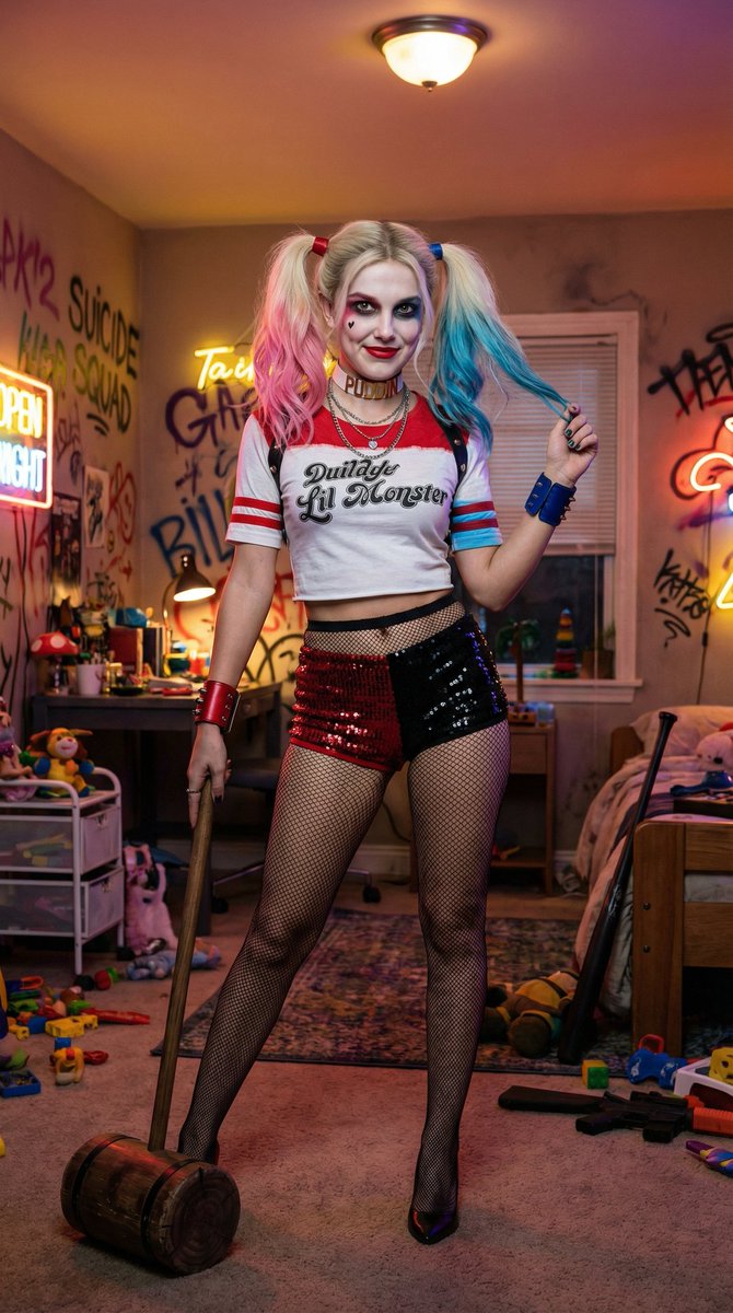 Voluptuous Harley Quinn Cosplay Portrait