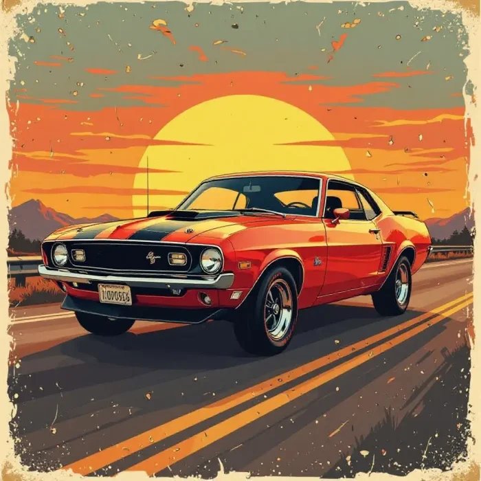 17. Vintage Muscle Car T-Shirt Design