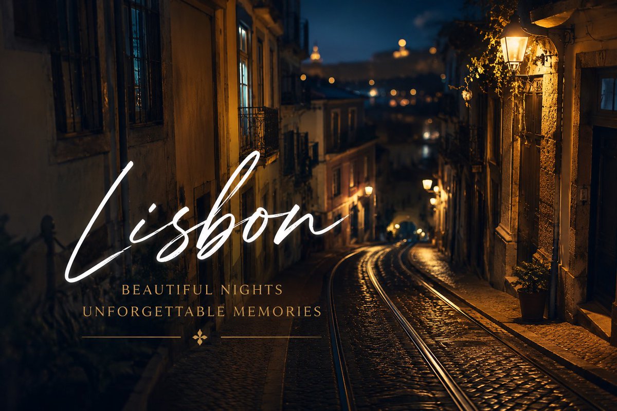 AI Poster Prompt for Cinematic Night Cityscape with Tram Tracks and Typography