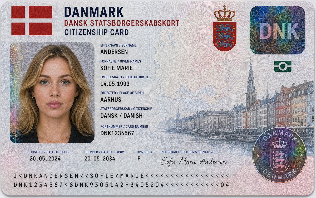 AI Prompt: Algerian Citizenship Identity Card Design Mockup with Realistic Security Features