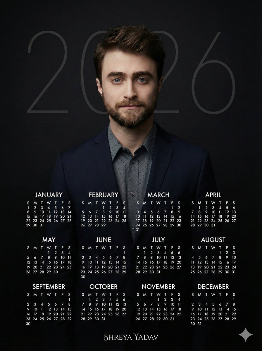 AI Prompt: Cinematic 2026 Calendar Poster in Dark Luxury Aesthetic