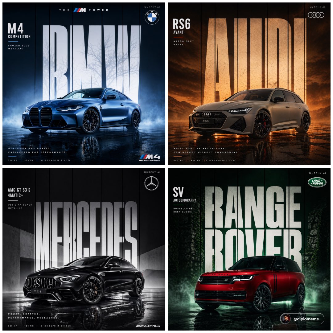 AI Prompt for Advanced Automotive Billboard Design with Cinematic Lighting