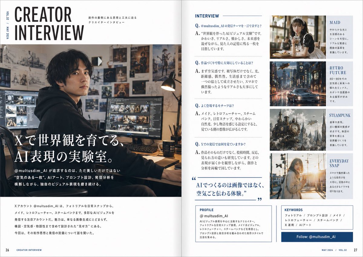 AI Prompt for AI Creator Magazine Profile Designs