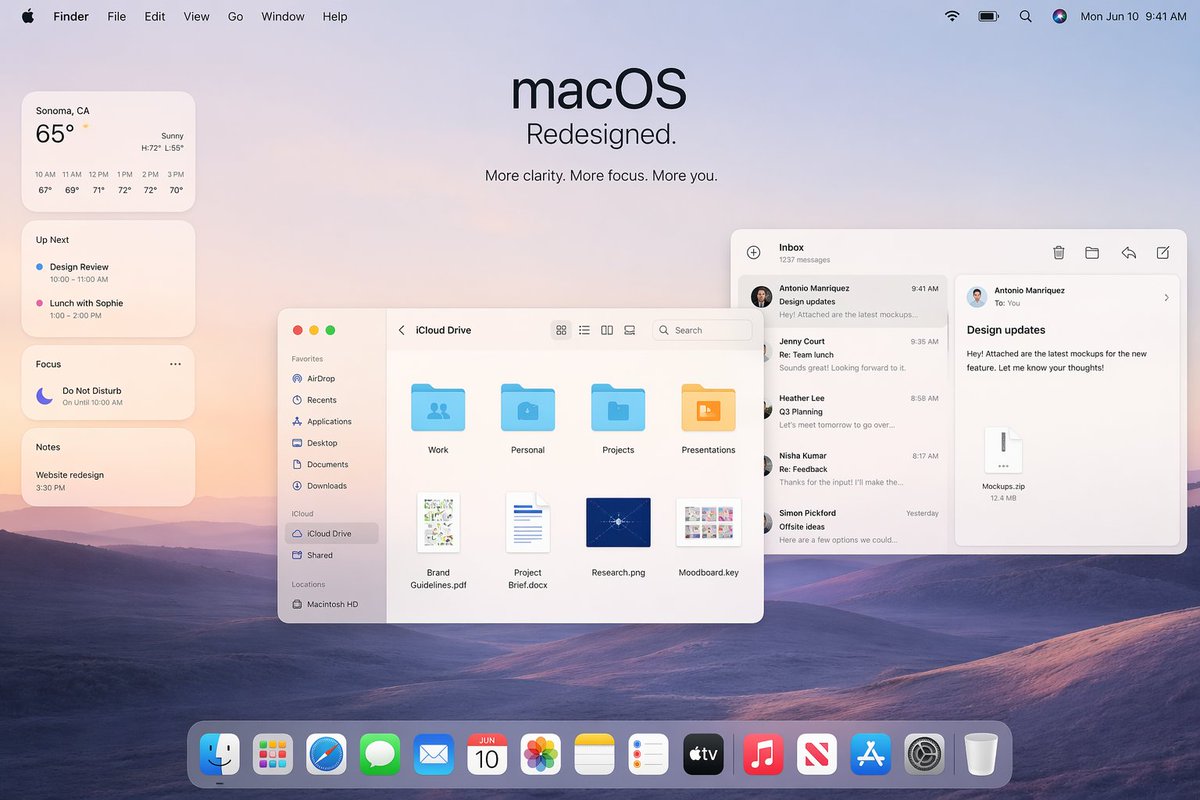AI Prompt for Apple macOS Redesign Concept Art and UI Design