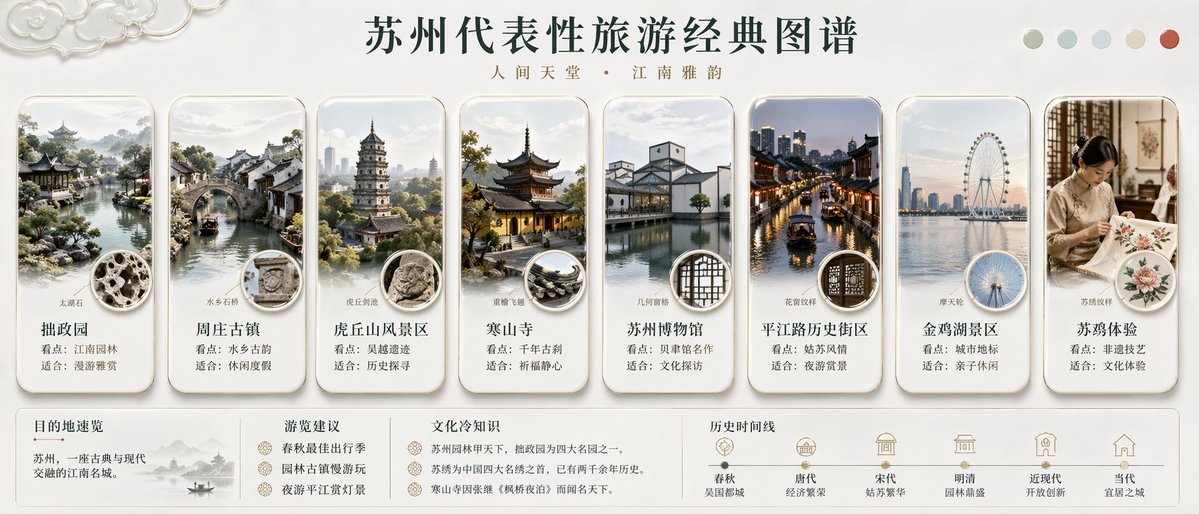 AI Prompt for Beautiful Chinese-Style Infographic Poster with Iconic Suzhou Landmarks
