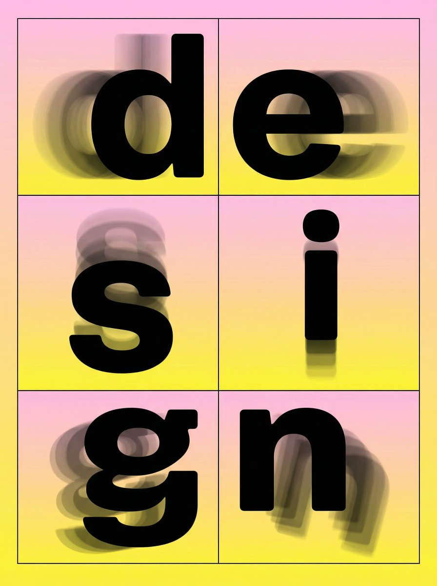AI Prompt for Brutalist Typography Art with Grid Layout and Blur Effect