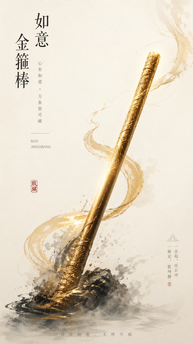 AI Prompt for Chinese Style Mythic Artifact Poster in 3D Render