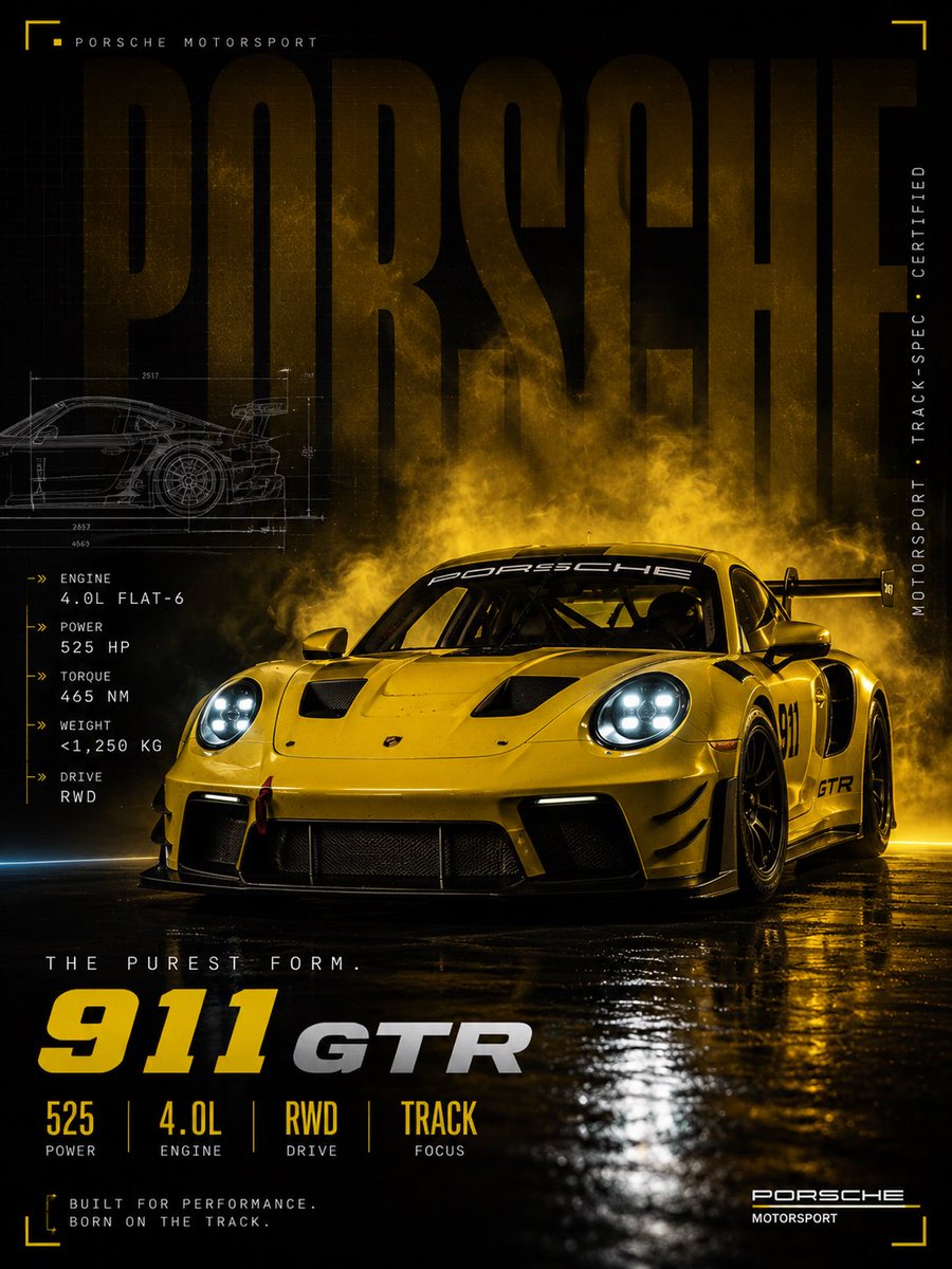 AI Prompt for Cinematic Porsche Motorsports Poster Design
