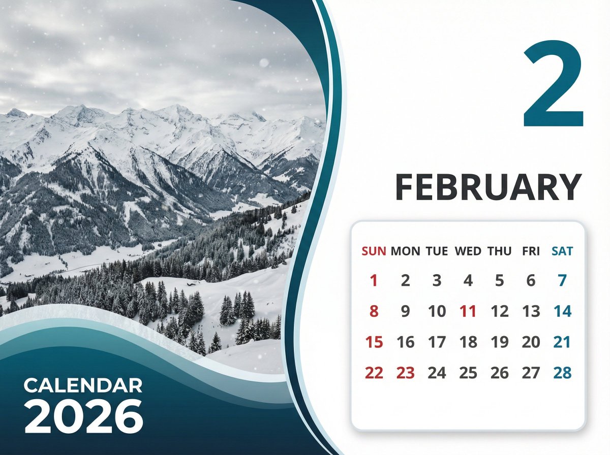 AI Prompt for Commercial Calendar Design February 2026 - AI Image Generation