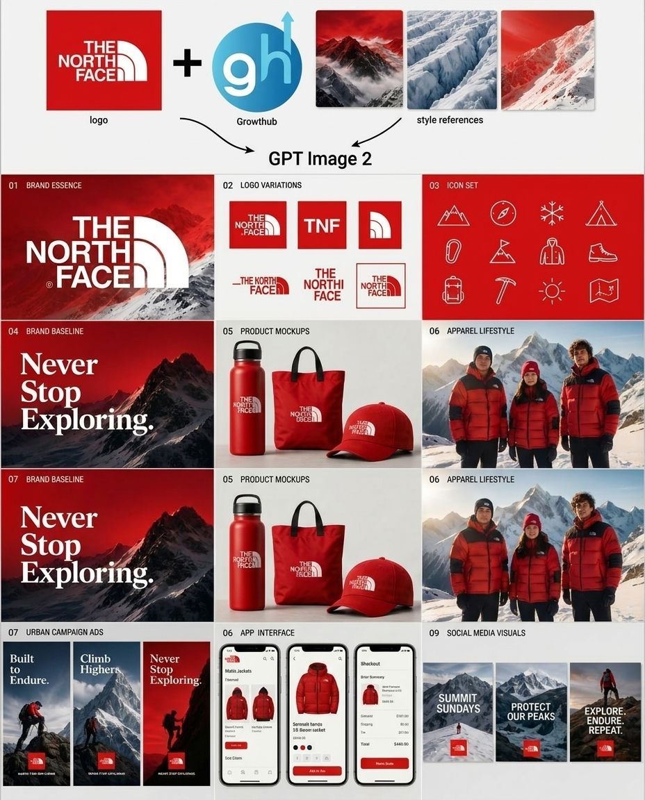 AI Prompt for Complete Alpine Outdoor Apparel Brand Kit