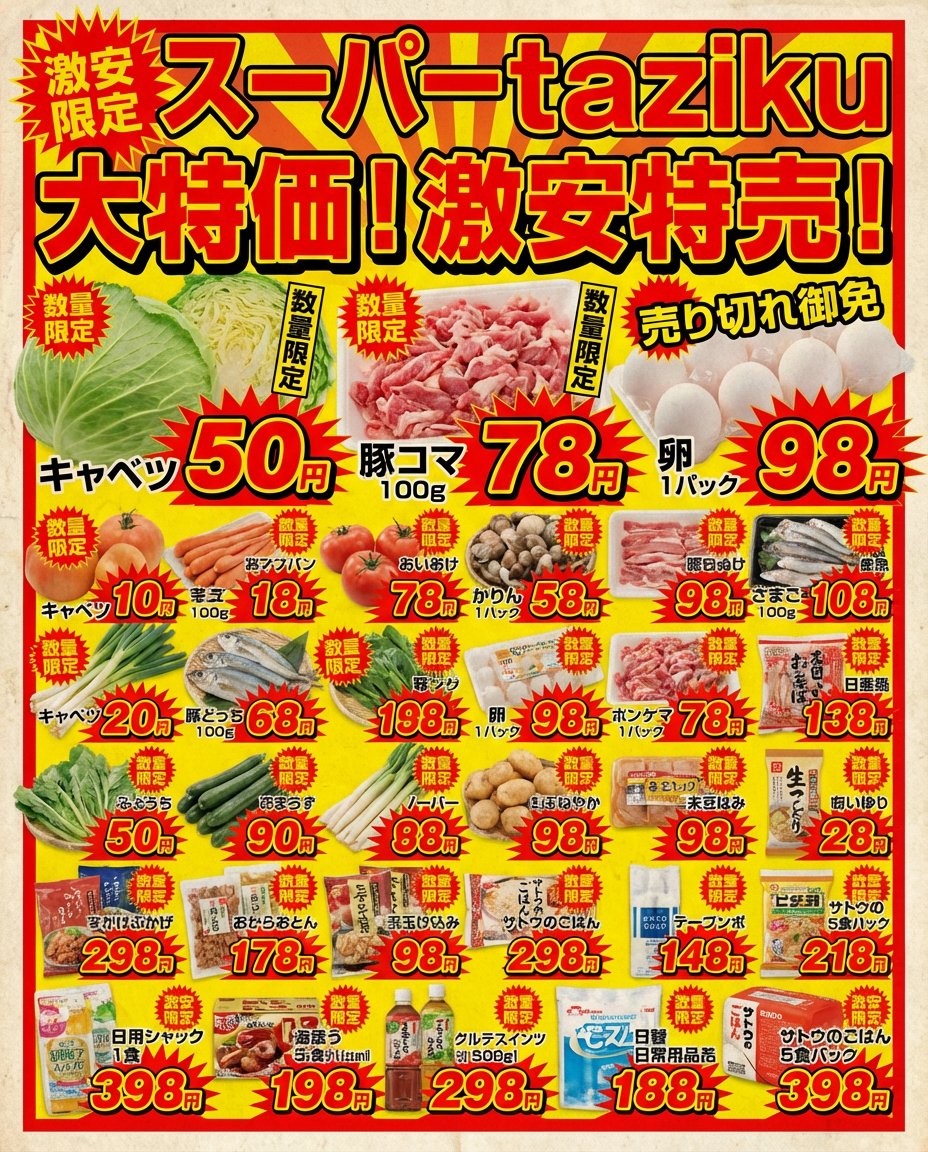AI Prompt for Creating a Japanese Supermarket Sale Flyer Design
