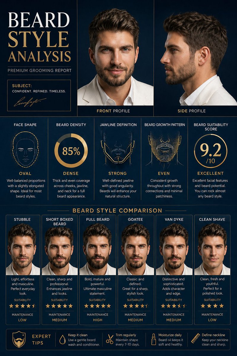 AI Prompt for Creating Custom Beard Grooming Infographic Posters