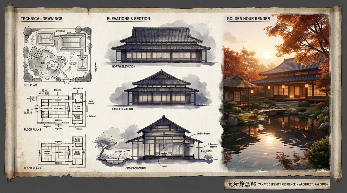 AI Prompt for Custom Architectural Illustrator Presentation Board Template