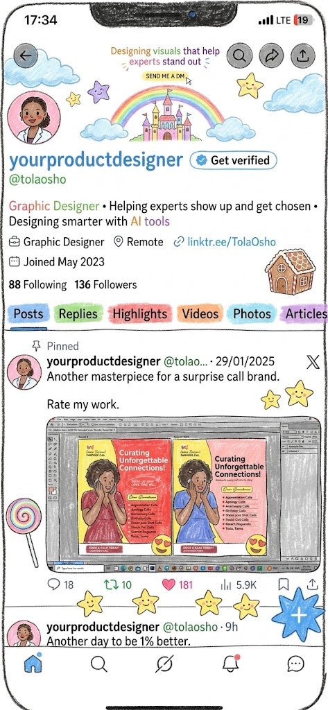 AI Prompt for Custom Profile Screen Design with Colorful Illustrations