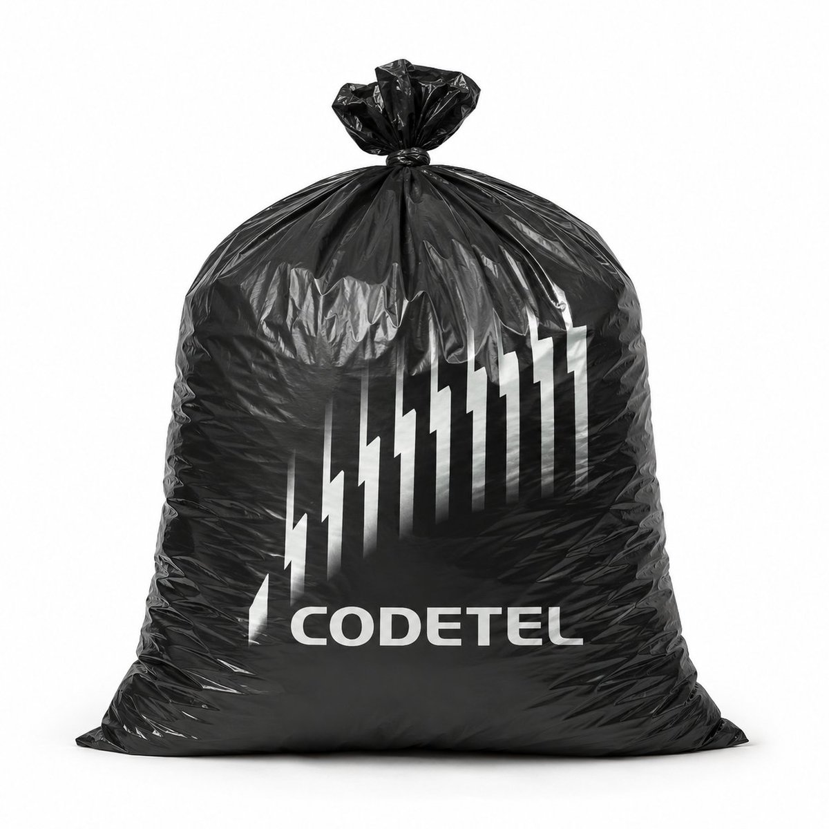 AI Prompt for Customizable Black Plastic Bag Branding Mockup