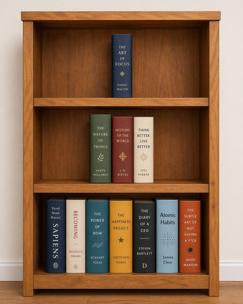 AI Prompt for Customizable Bookshelf Design with 11 Distinct Books