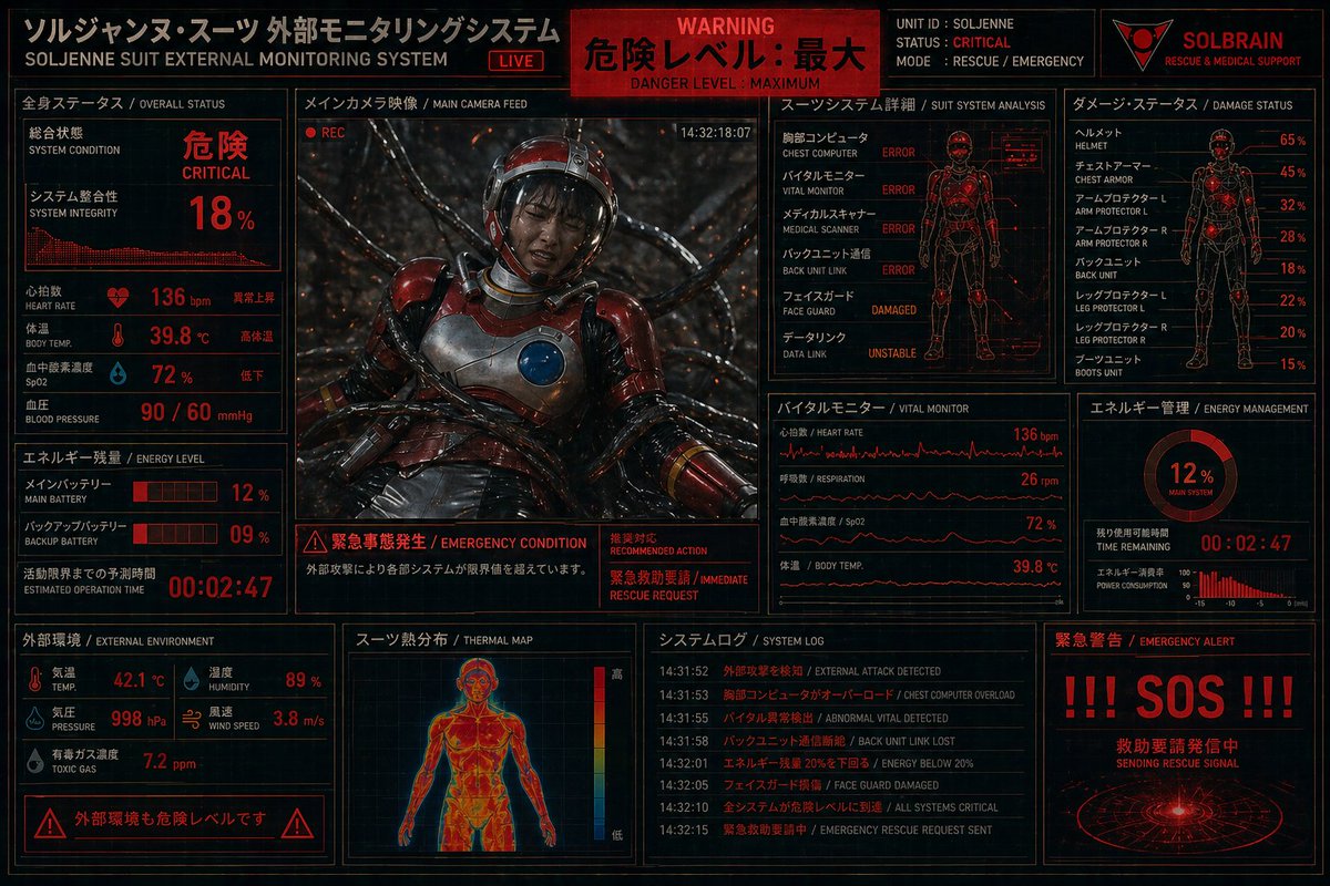 AI Prompt for Cyberpunk Rescue Suit Monitoring HUD