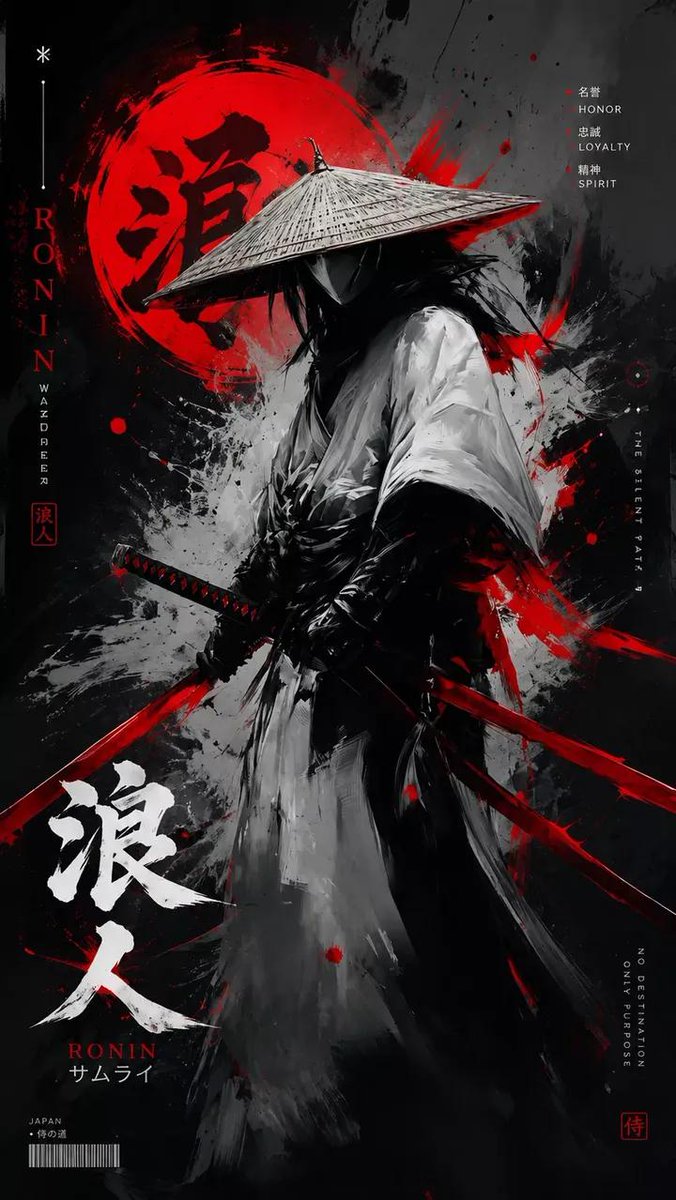 AI Prompt for Dark Cyberpunk Samurai Poster in Ink Wash and Splatter Paint