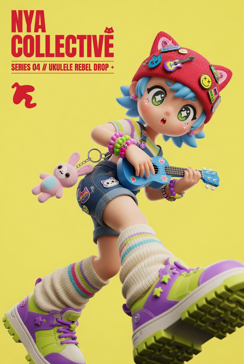 AI Prompt for Designer Toy Anime Girl Poster