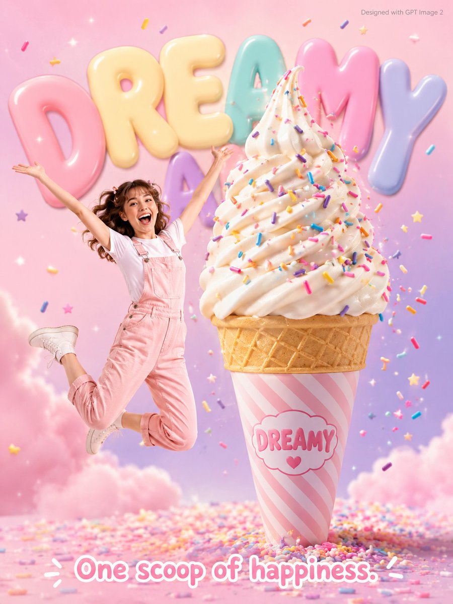 AI Prompt for Dreamy Dessert Advertisement Poster