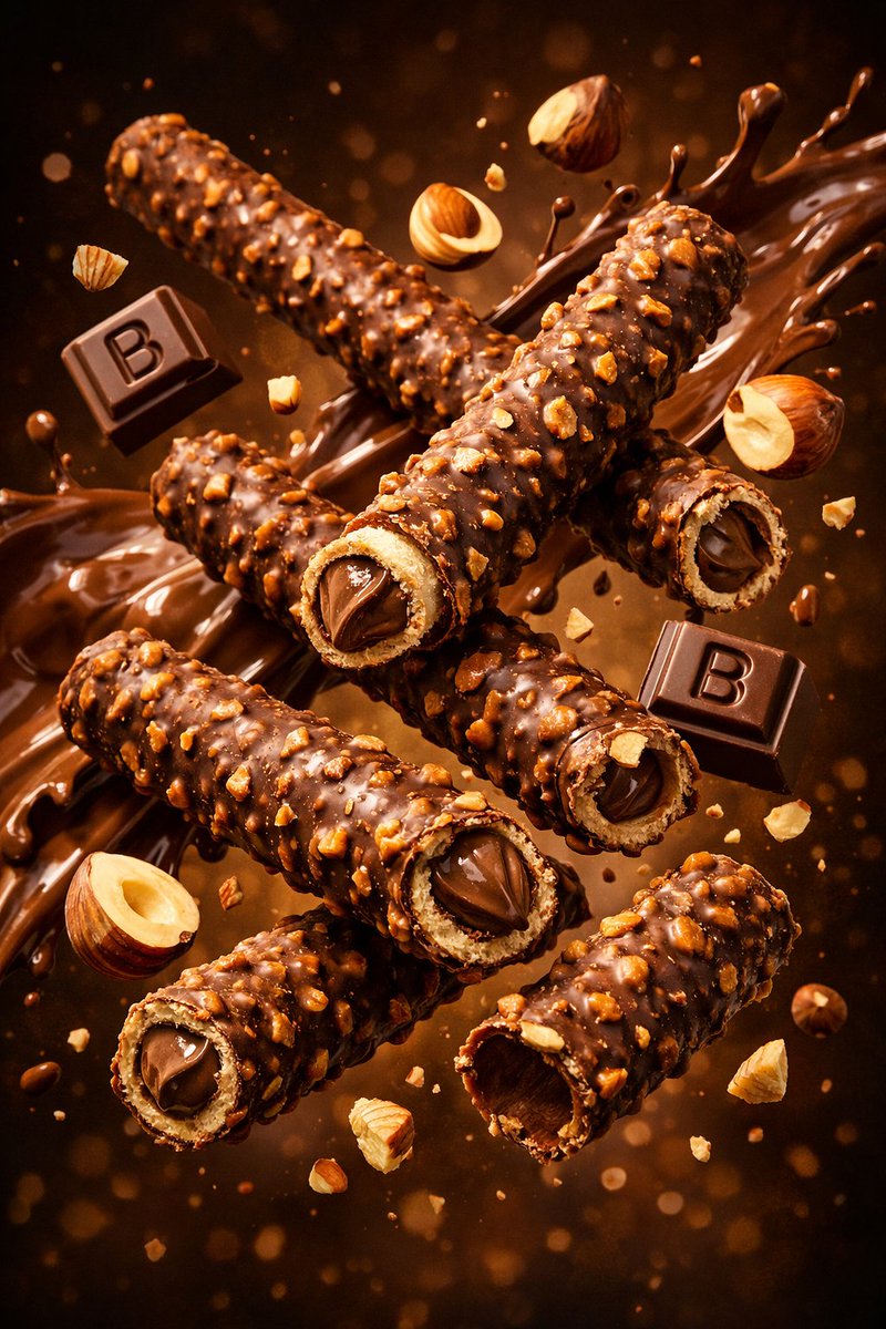 AI Prompt for E-commerce Food Product Rendering: Chocolate Wafer Hazelnut Edition