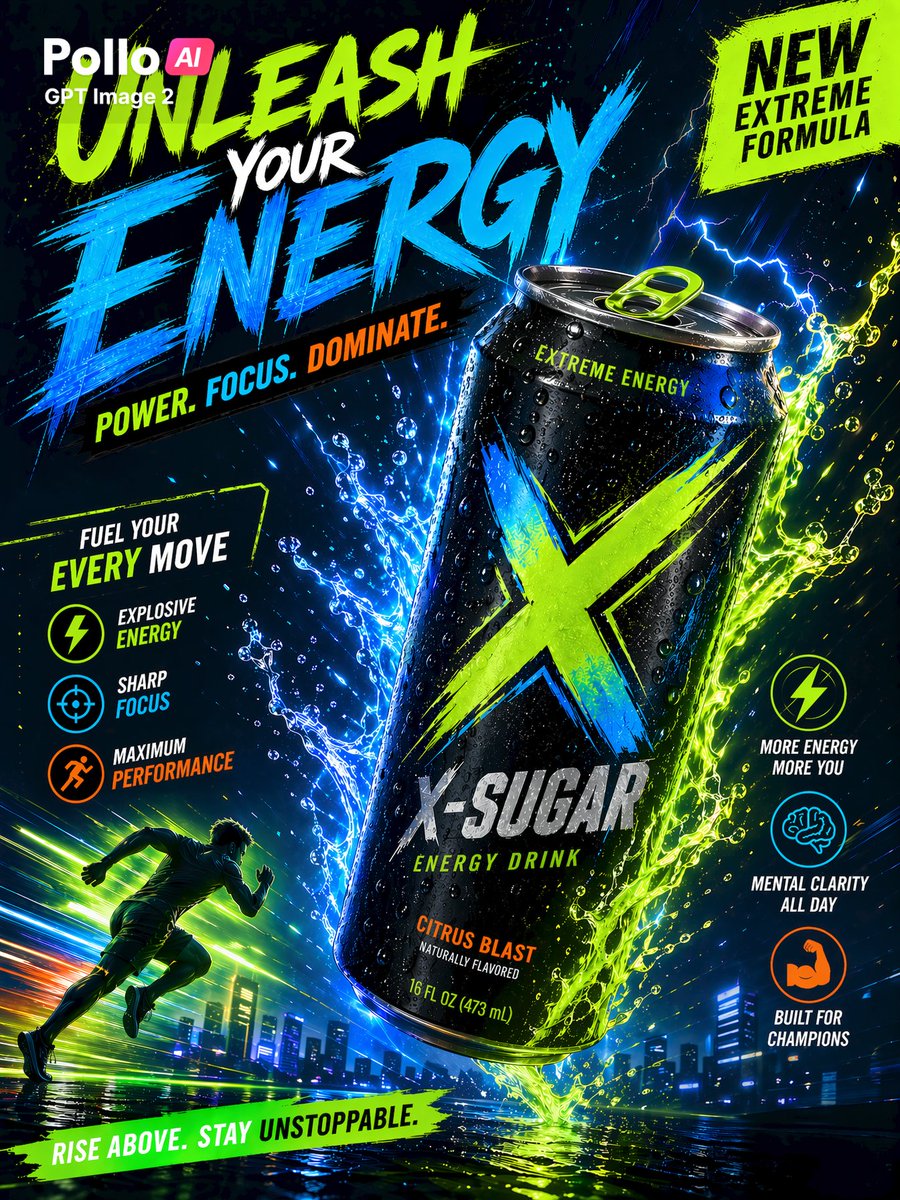 AI Prompt for Energy Drink Sports Poster Design