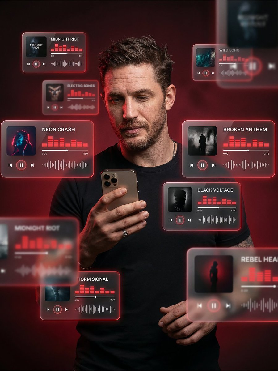AI Prompt for Futuristic Cyberpunk 3D Music UI Poster Design
