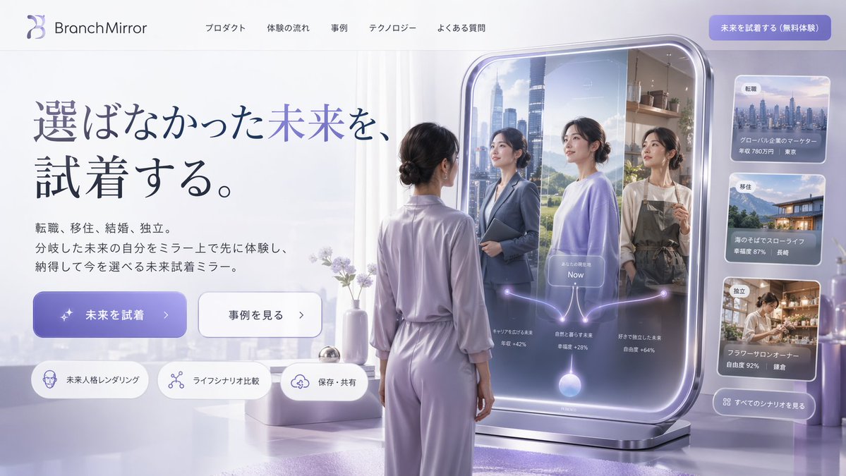 AI Prompt for Futuristic Web Design: Smart Mirror Website Mockup