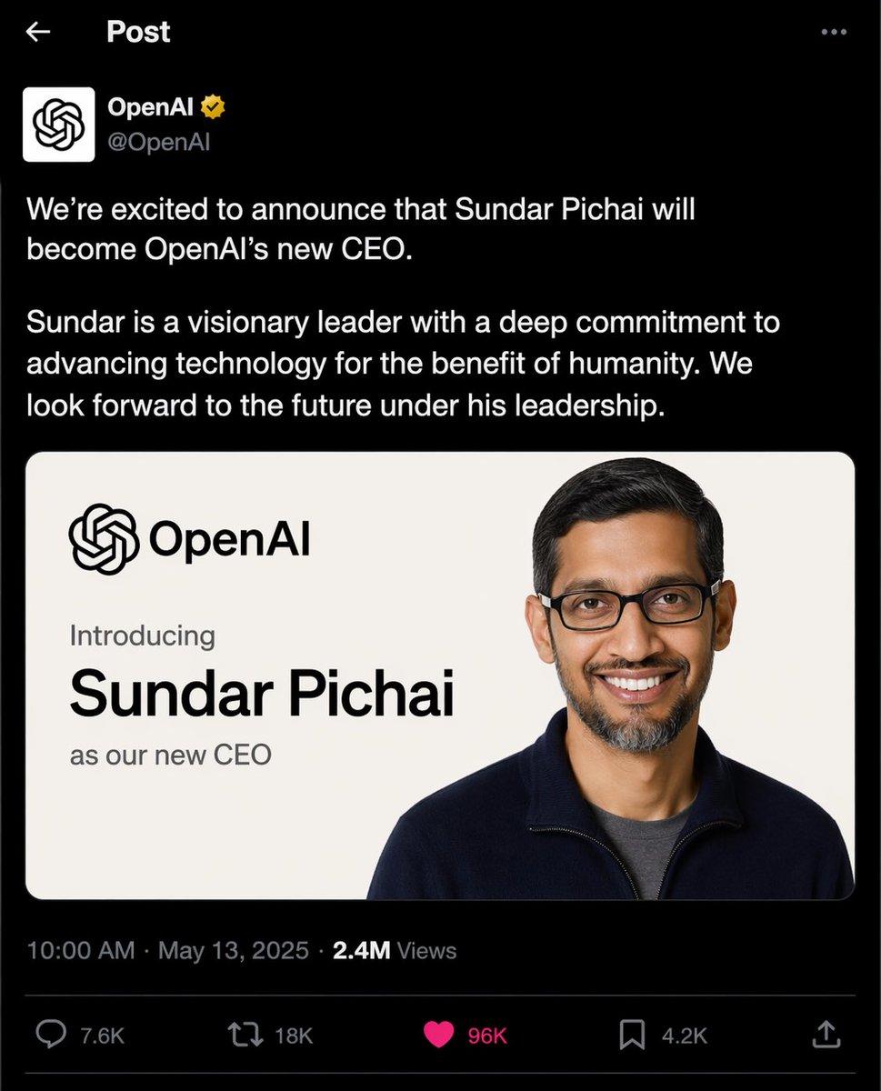 AI Prompt for Generating Fake CEO Announcement Screenshot