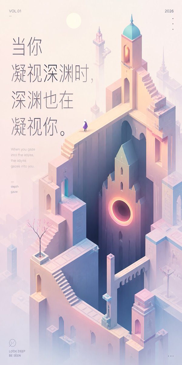 AI Prompt for Generating Serene Pastel Abyss Wallpaper with Typographic Quotes