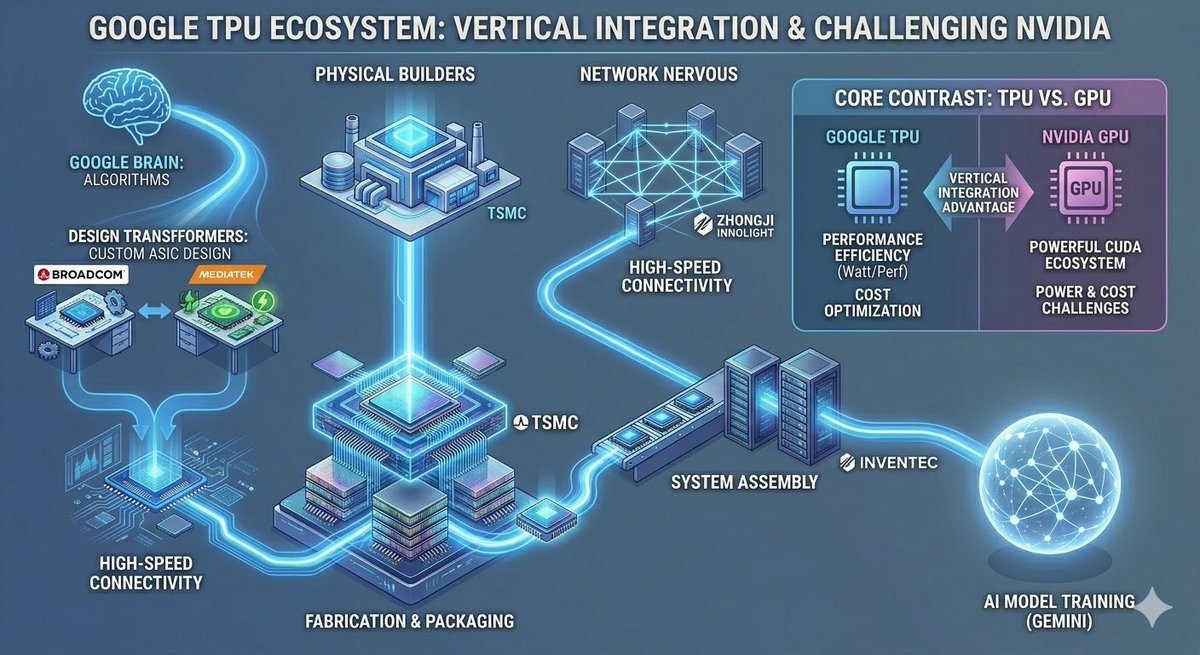 AI Prompt for Google TPU Ecosystem Infographic with Neuromorphic Design