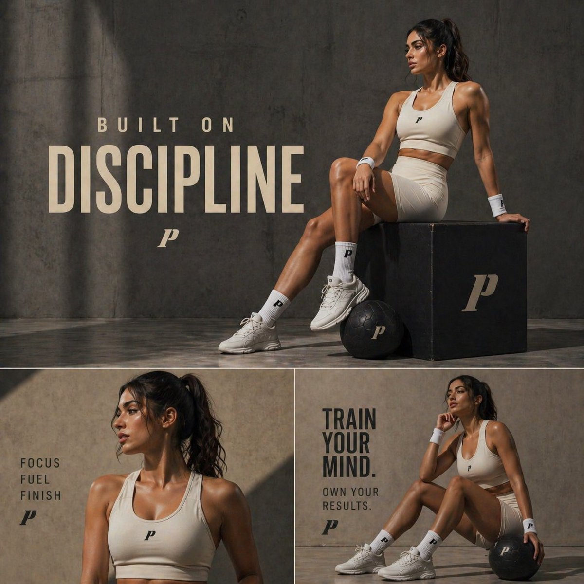 AI Prompt for High-Contrast Fitness Branding: Motivational Typography