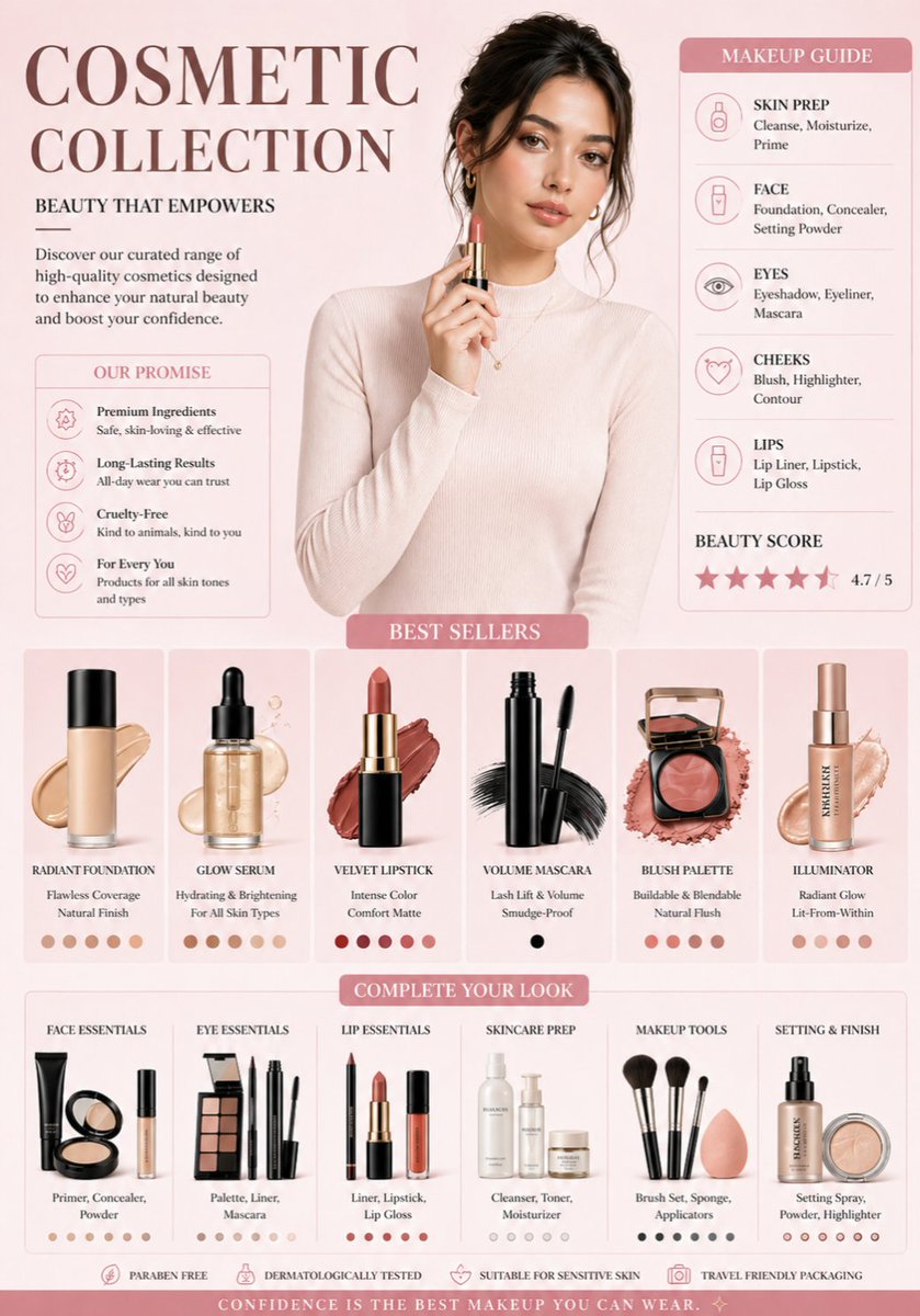 AI Prompt for High-End Cosmetic Brand Infographic