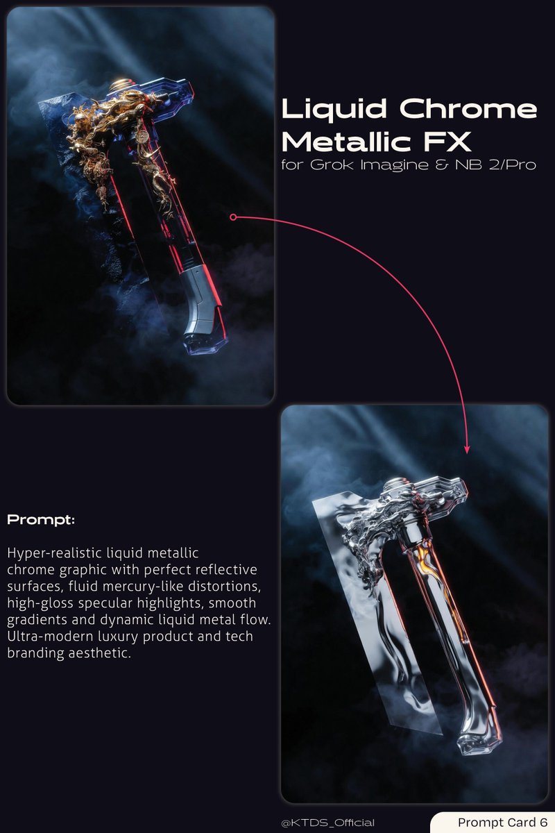 AI Prompt for High-End Liquid Metallic Chrome Graphics