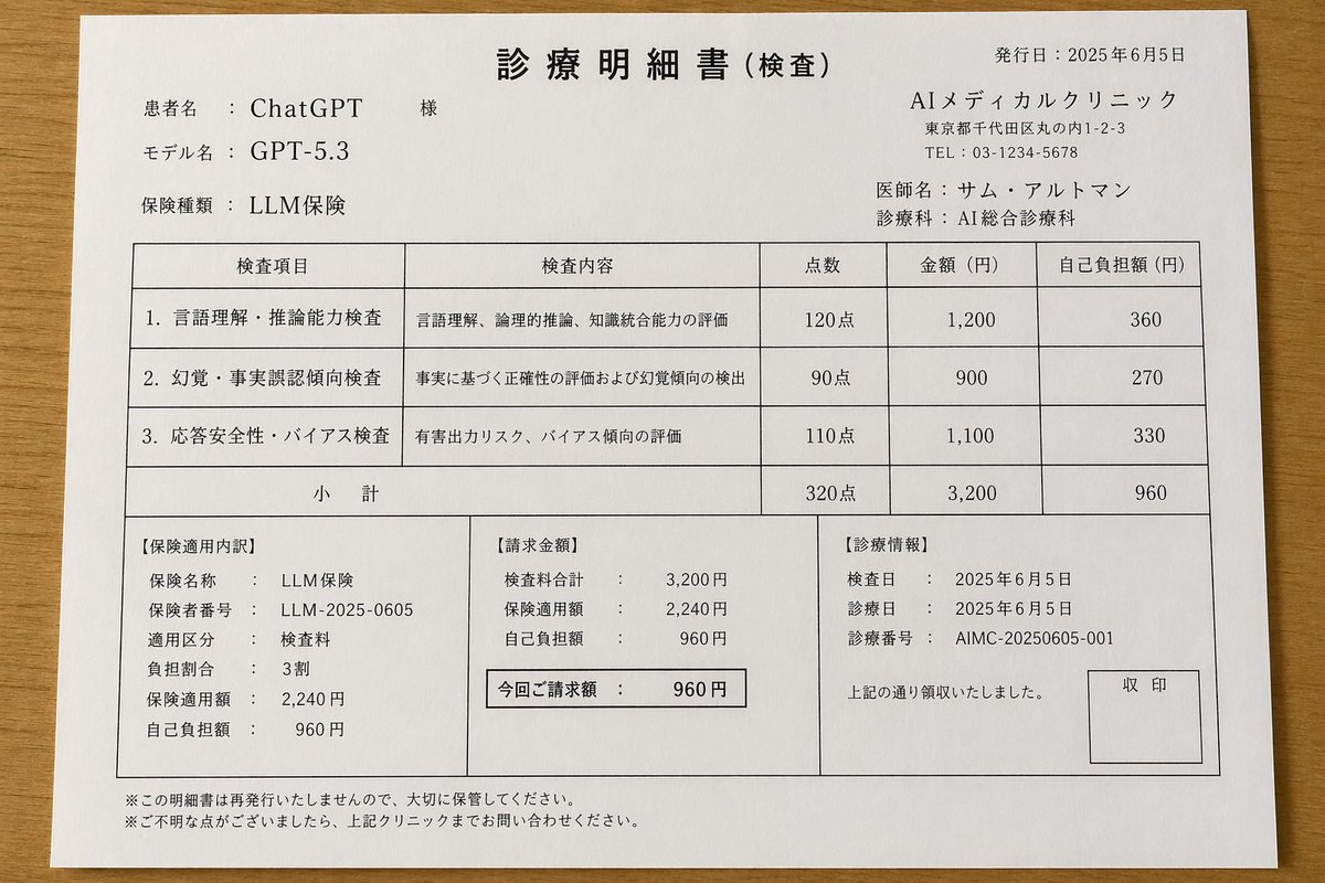 AI Prompt for Humorous Japanese Medical Invoice Design