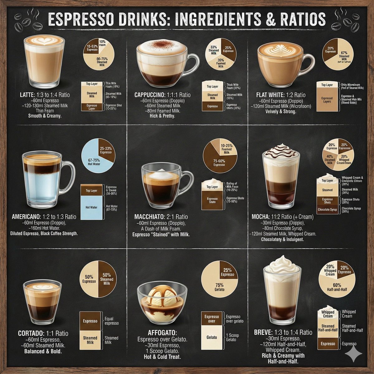 AI Prompt for Infographic Coffee Drinks in Menu-Style Visuals