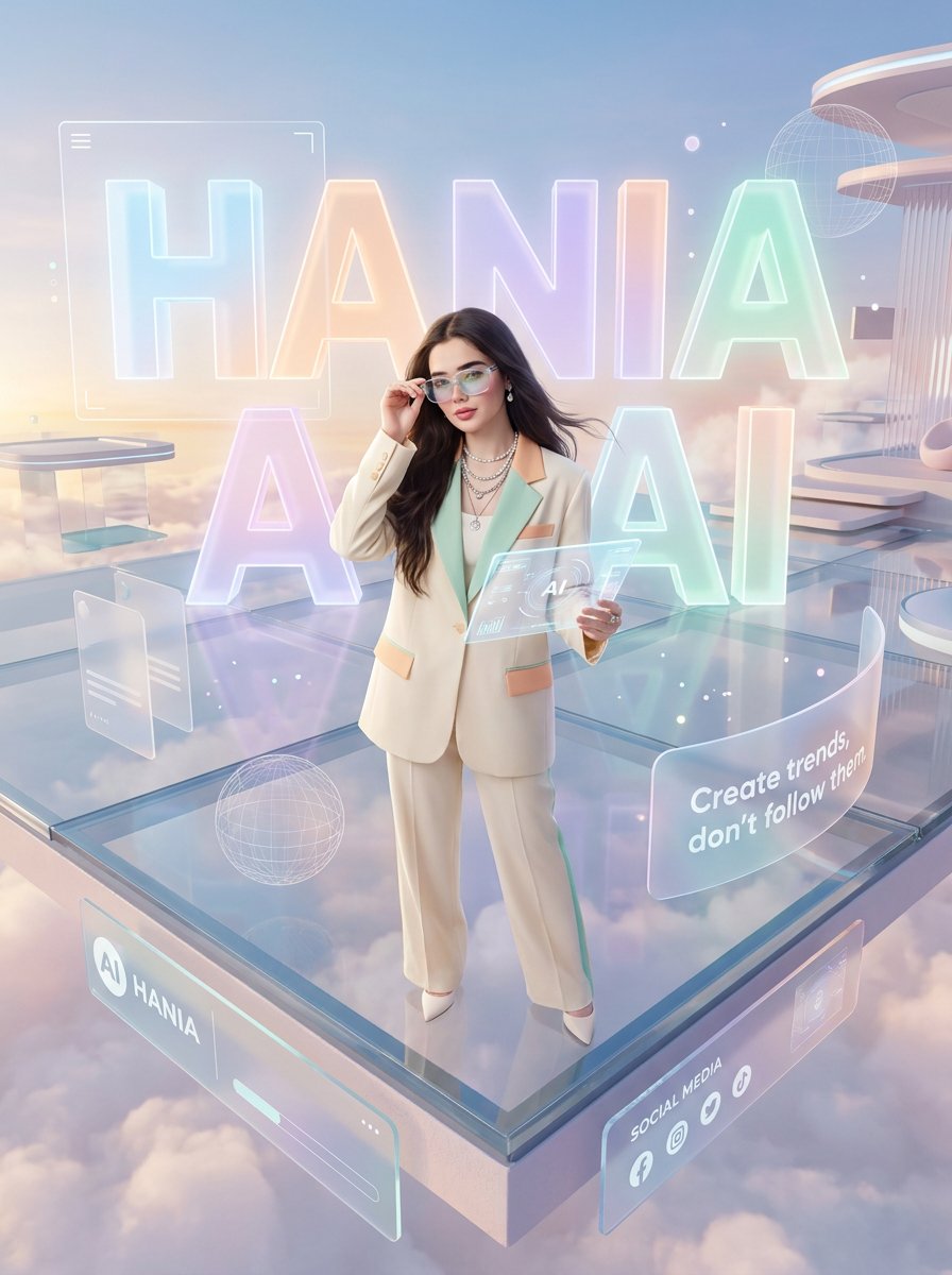 AI Prompt for Luxury AI Branding Poster with 3D Rendered Woman